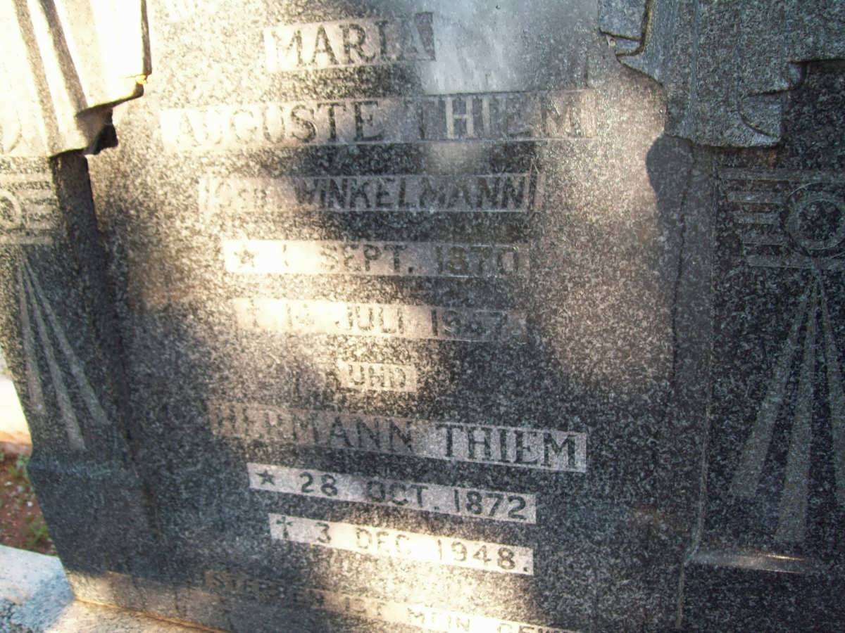THIEM Hermann 1872-1948 &amp; Maria Auguste WINKELMAN 1870-1947