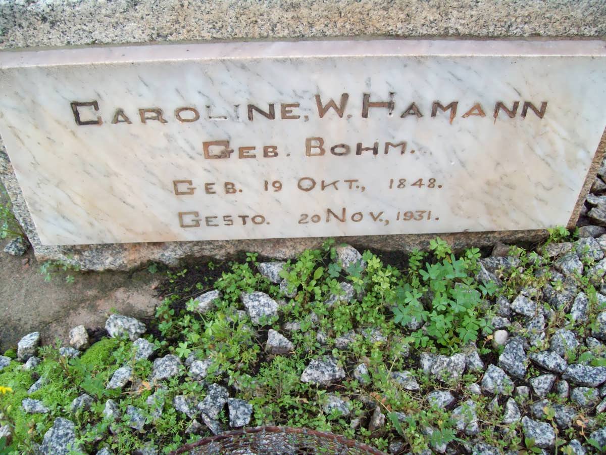 HAMANN Caroline W. nee BOHM 1848-1931