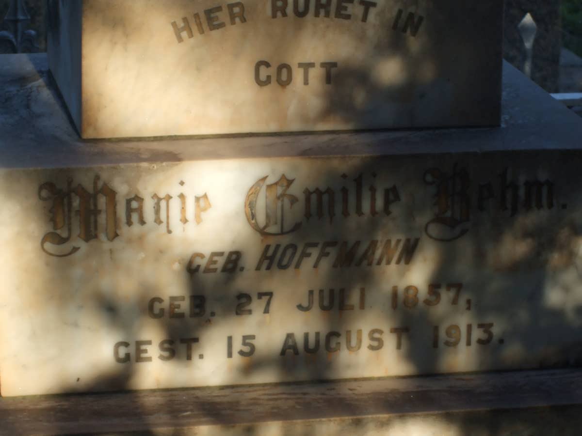 BEHM August 1856-1937 &amp; Maria Emilie HOFFMANN 1857-1913