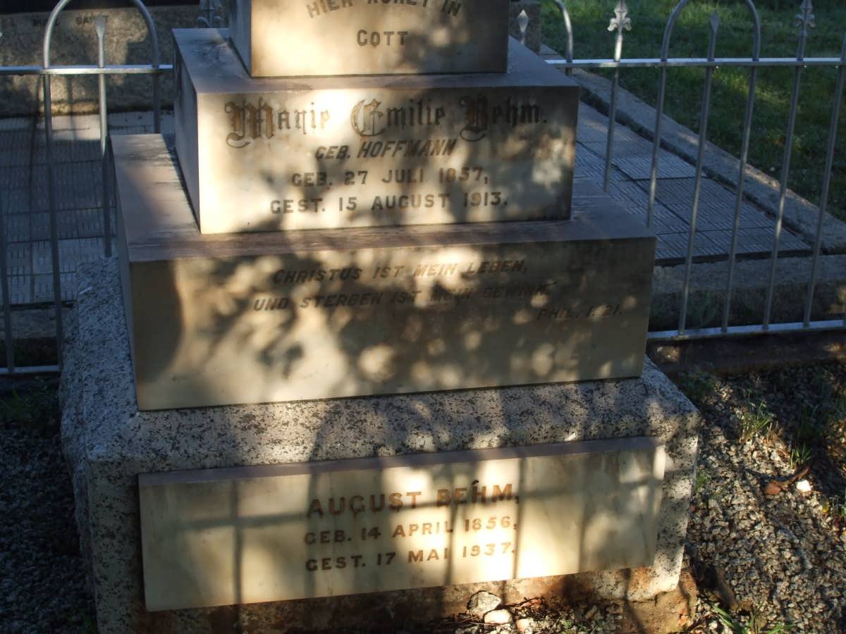 BEHM August 1856-1937 &amp; Maria Emilie HOFFMANN 1857-1913