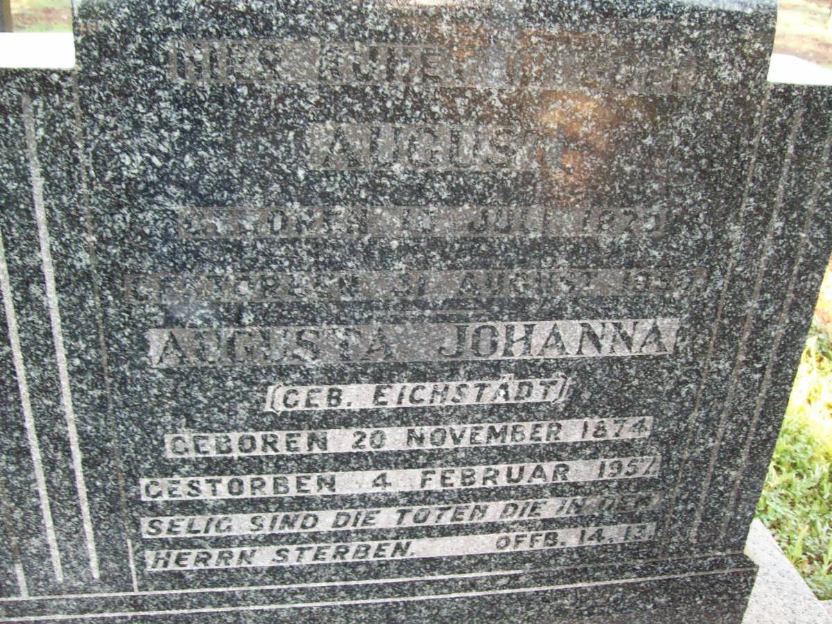 SCHELHASE August 1870-19?? &amp; Augusta Johanna EICHSTADT 1874-1957