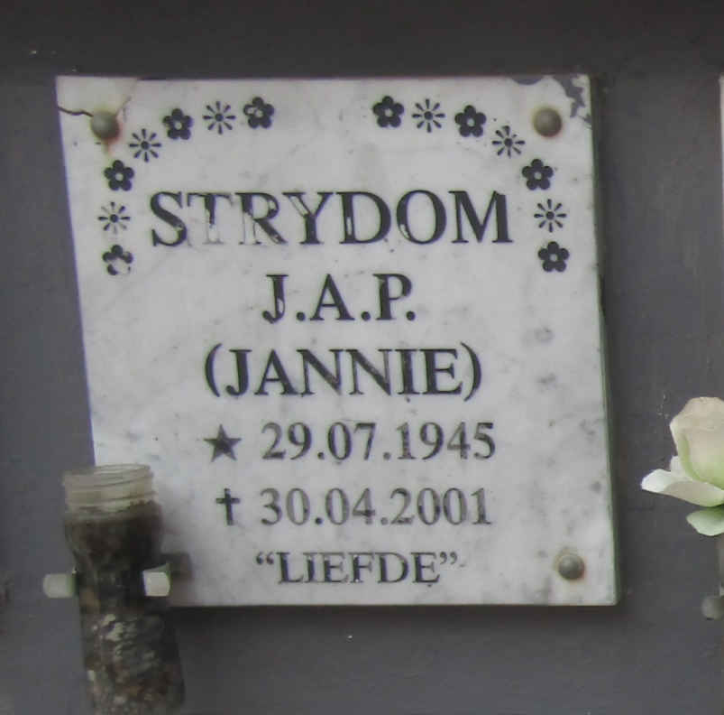 STRYDOM J.A.P. 1945-2001