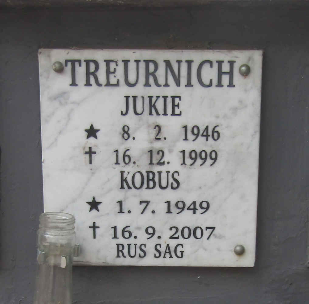 TREURNICH Kobus 1949-2007 & Jukie 1946-1999