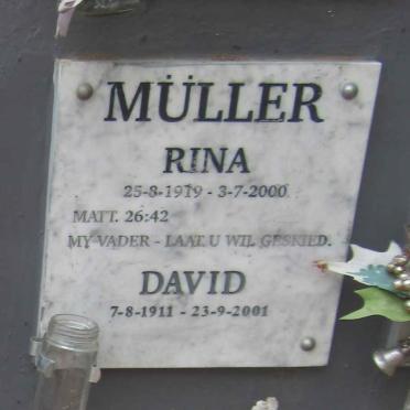 MULLER David 1911-2001 & Rina 1919-2000
