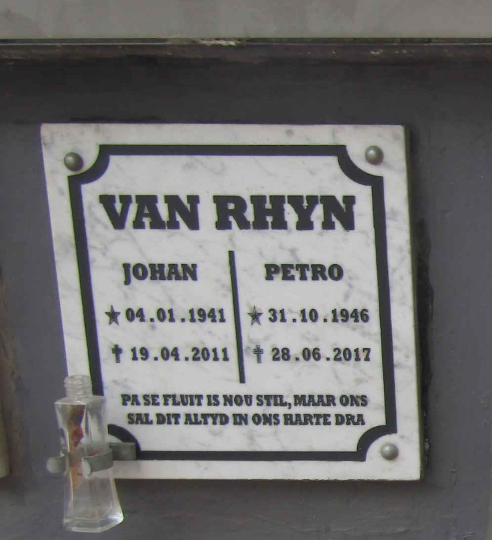 RHYN Johan, van 1941-2011 & Petro 1946-2017