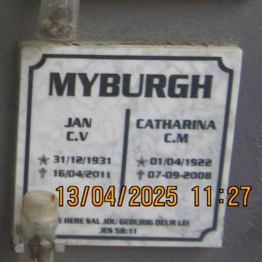 MYBURGH Jan C.V. 1931-2011 & Catharina C.M. 1922-2008
