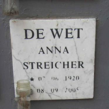 WET Anna, de nee STREICHER 1920-2005