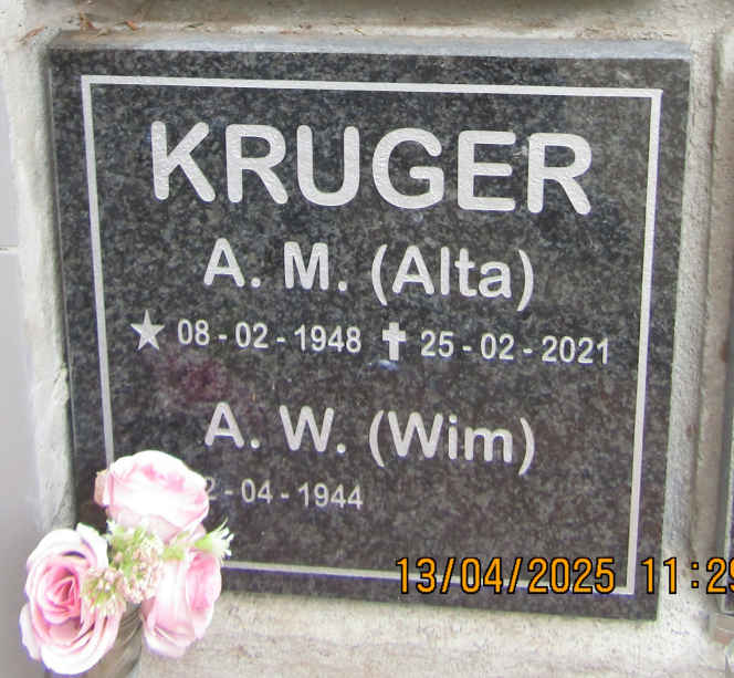 KRUGER A.W. 1944- & A.M. 1948-2021