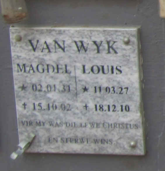 WYK Louis, van 1927-2010 & Magdel 1931-2002
