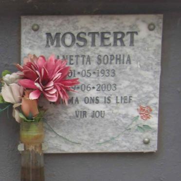 MOSTERT Janetta Sophia 1933-2003