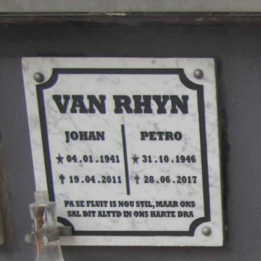 RHYN Johan, van 1941-2011 & Petro 1946-2017