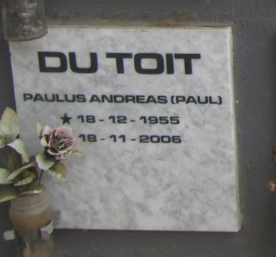TOIT Paulus Andreas, du 1955-2006