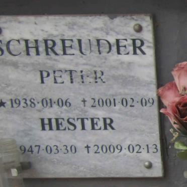 SCHREUDER Peter 1938-2001 & Hester 1947-2009