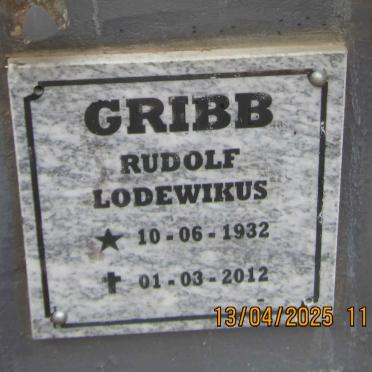 GRIBB Rudolf Lodewikus 1932-2012