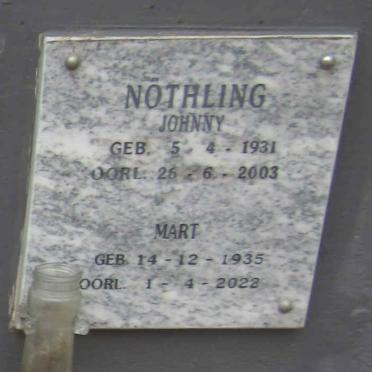 NOTHLING Johnny 1931-2003 & Mart 1935-2022