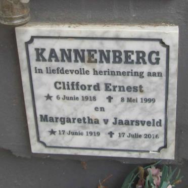 KANNENBERG Clifford Ernest 1918-1999 & Margaretha v. JAARSVELD 1919-2016