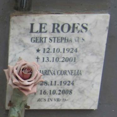 ROES Gert Stephanus, le 1924-2001 & Catharina Cornelia 1924-2008