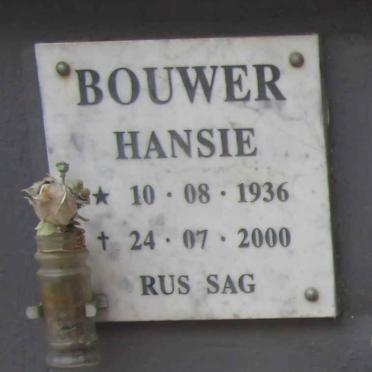 BOUWER Hansie 1936-2000