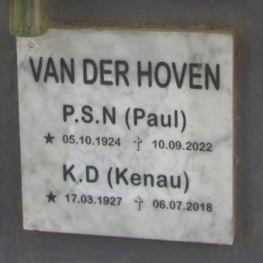 HOVEN P.S.N., van der 1924-2022 & K.D. 1927-2018