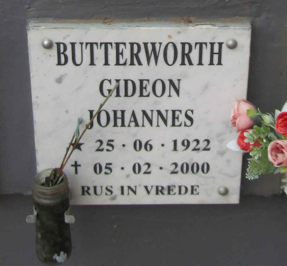 BUTTERWORTH Gideon Johannes 1922-2000