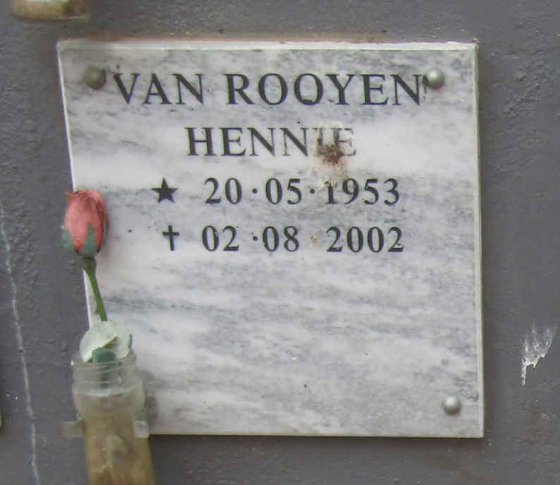 ROOYEN Hennie, van 1953-2002