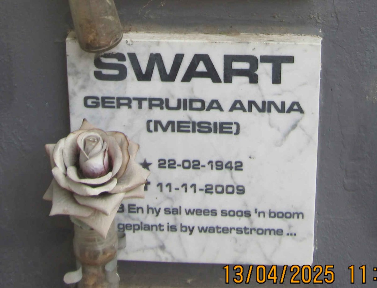 SWART Gertruida Anna 1942-2009