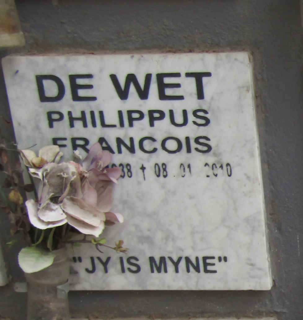 WET Philippus Francois, de 1938-2010