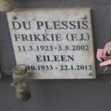 PLESSIS F.J., du 1923-2002 & Eileen 1933-2012