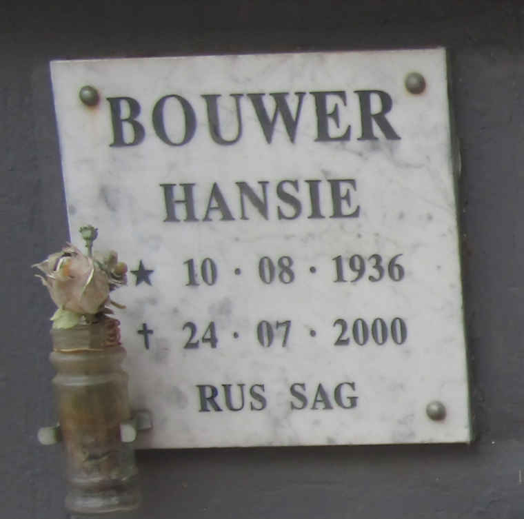 BOUWER Hansie 1936-2000