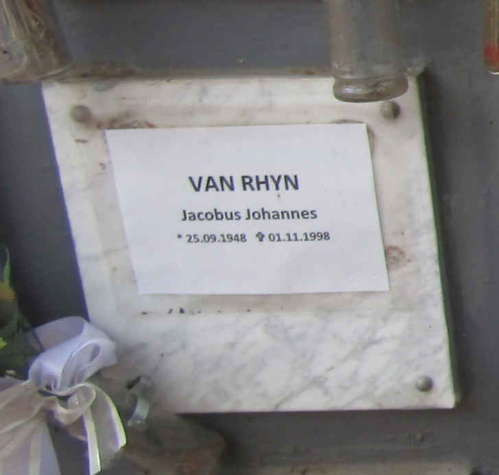 RHYN Jacobus Johannes, van 1948-1998