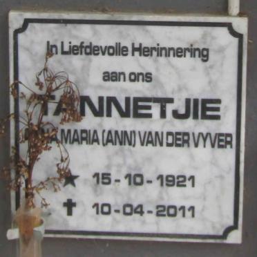 VYVER Anna Maria, van der 1921-2011