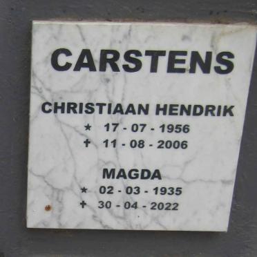 CARSTENS Christiaan Hendrik 1956-2006 & Magda 1935-2022