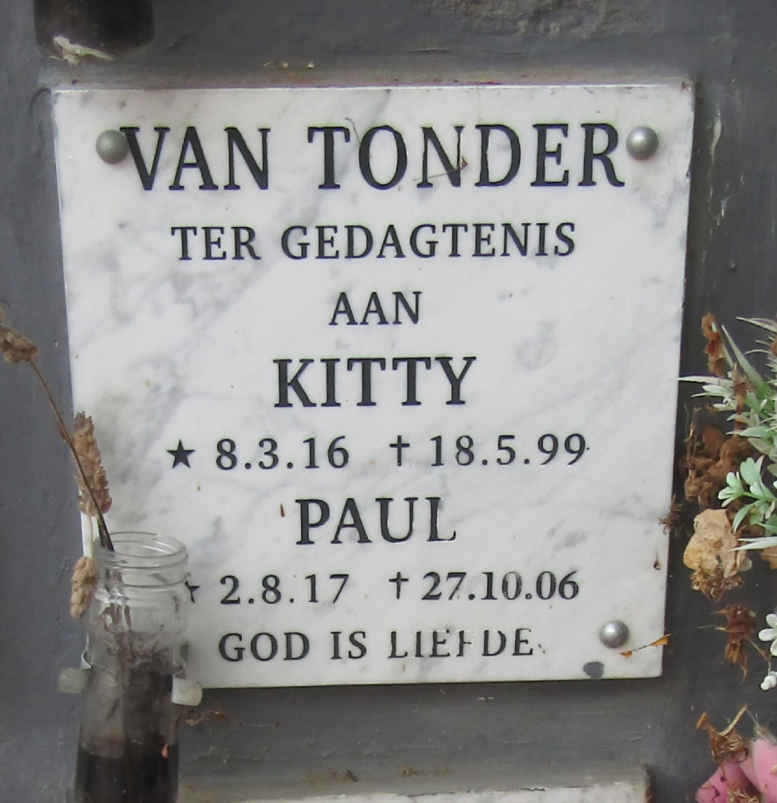TONDER Paul, van 1917-2006 & Kitty 1916-1999