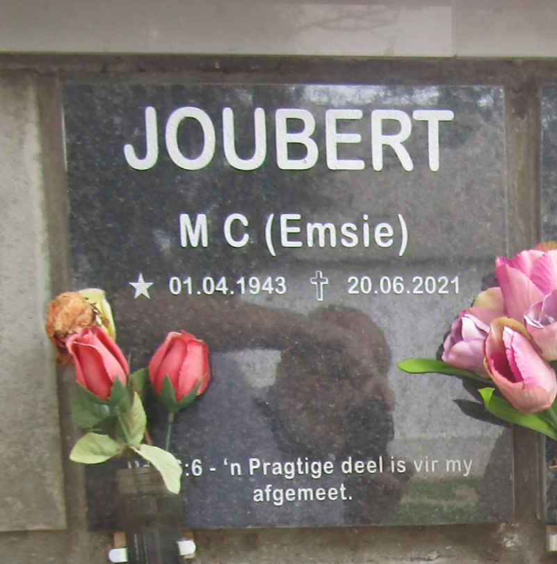 JOUBERT M.C. 1943-2021
