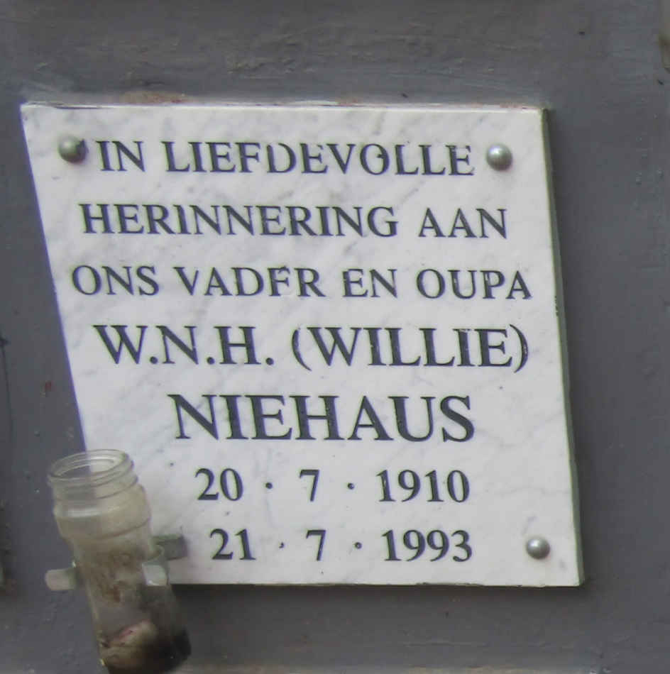 NIEHAUS W.N.H. 1910-1993