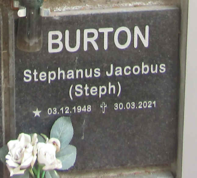 BURTON Stephanus Jacobus 1948-2021