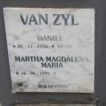 ZYL Daniel, van 1936-200? & Martha Magdalena Maria 1949-