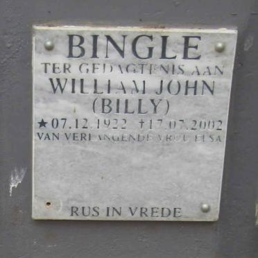 BINGLE William John 1922-2002