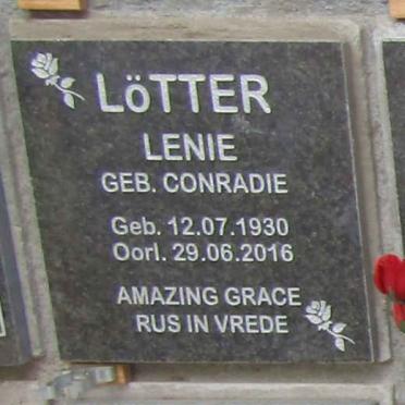 LOTTER Lenie nee CONRADIE 1930-2016