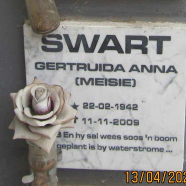 SWART Gertruida Anna 1942-2009