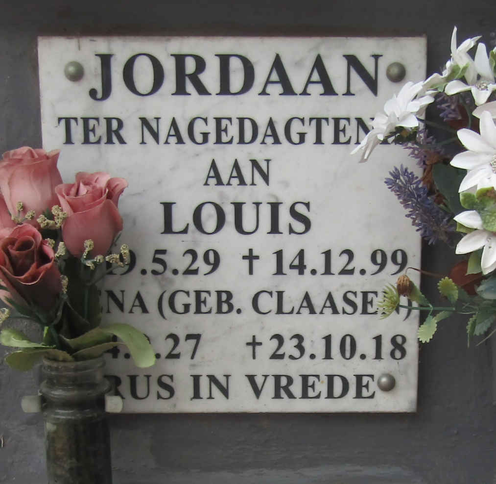 JORDAAN Louis 1929-1999 & Lena CLAASEN 1927-2018