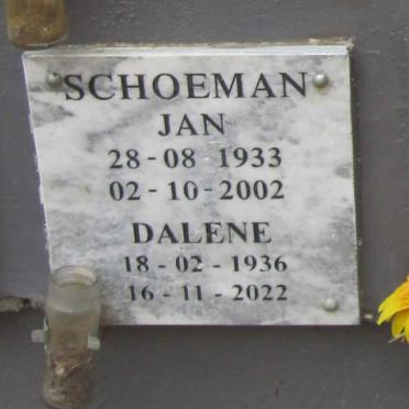 SCHOEMAN Jan 1933-2002 & Dalene 1936-2022