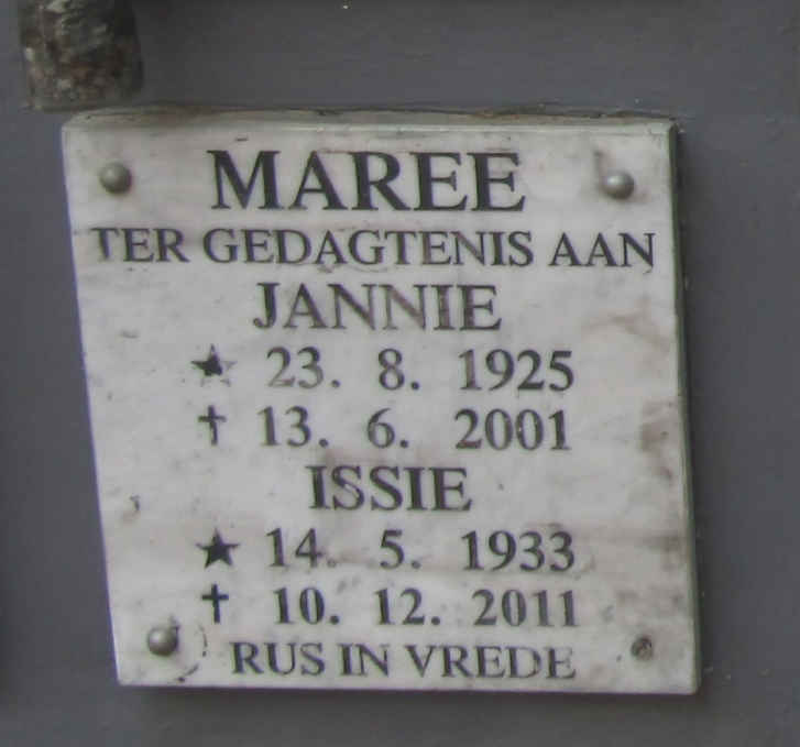 MAREE Jannie 1925-2001 & Issie 1933-2011
