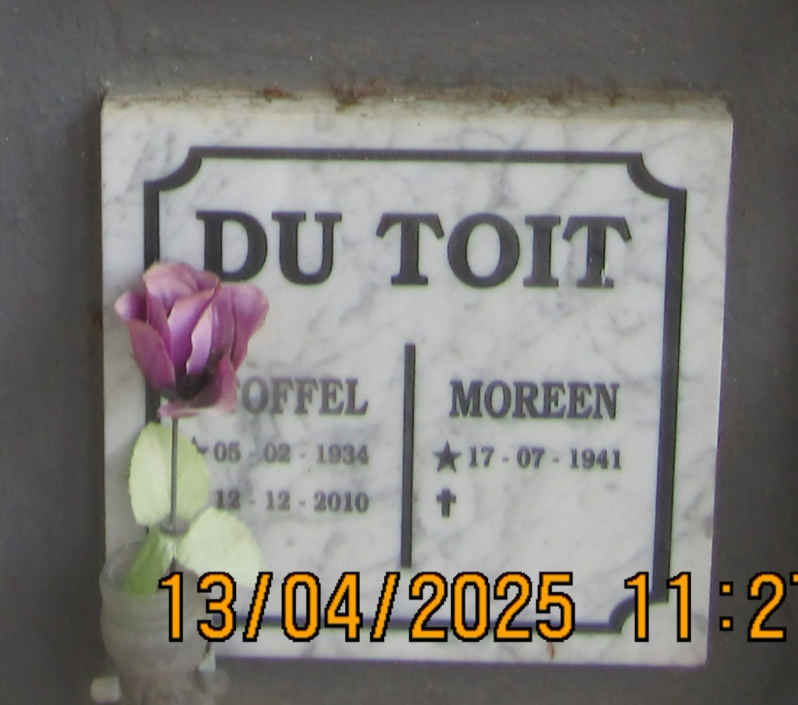 TOIT Stoffel, du 1934-2010 & Moreen 1941-