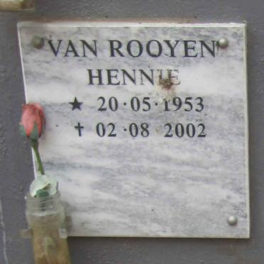 ROOYEN Hennie, van 1953-2002