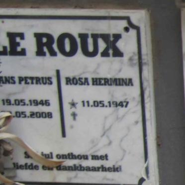 ROUX Hans Petrus, le 1946-2008 & Rosa Hermina 1947-