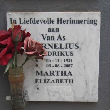 AS Cornelius Hendrikus, van 1921-2007 & Martha Elizabeth 1923-2012