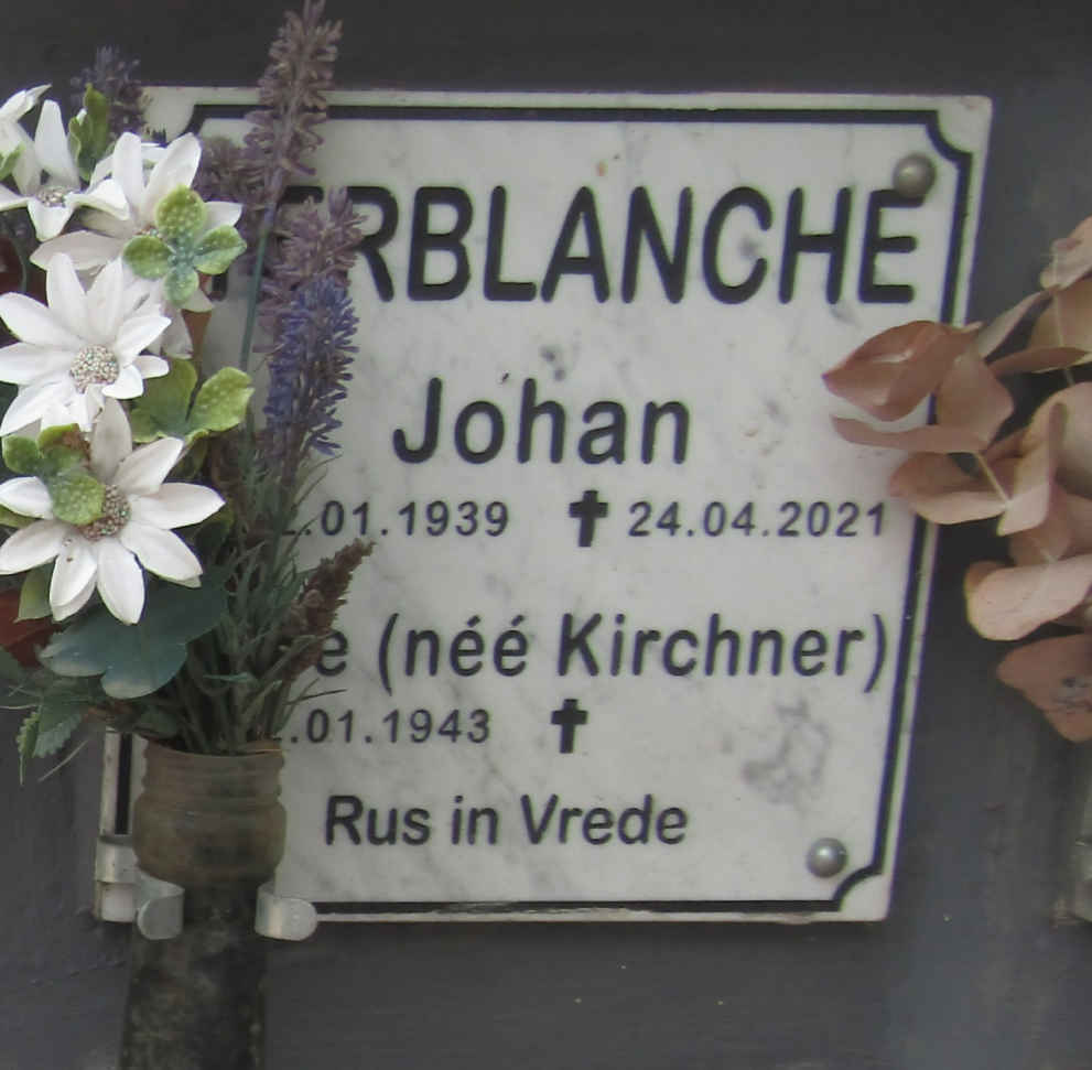 TERBLANCHE Johan 1939-2021 & ? KIRCHNER 1943-
