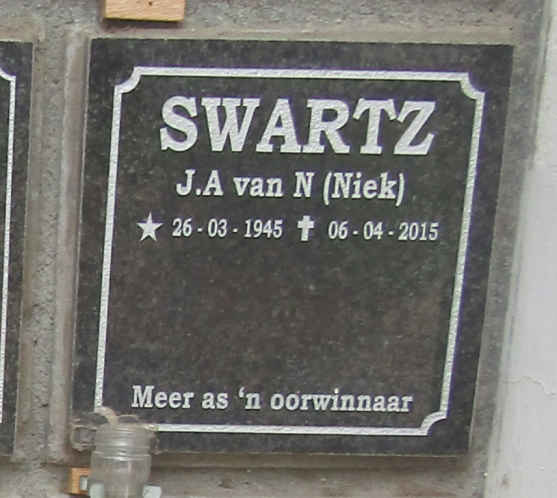 SWARTZ J.A. van N. 1945-2015