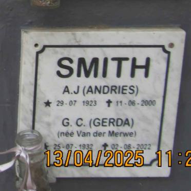 SMITH A.J. 1923-2000 & G.C. VAN DER MERWE 1932-2022